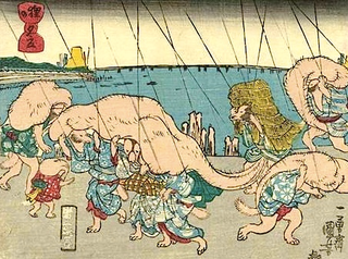 Illustration for article titled The Raccoon Scrotum Monster, and Other Awful Creatures from 1800s Japanese Artwork (NSFW)